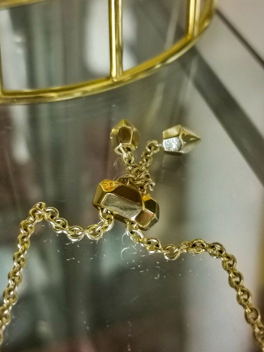 Kendra Scott - Elaina Cobalt Cat's Eye Gold Adjustable Chain Bracelet - NEW - Picture 3 of 3